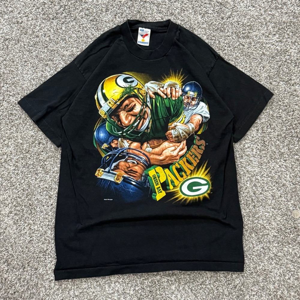 Vintage‎ 1994 Green Bay Packers Breakthrough T-Shirt Artex Single Stitch Mens L